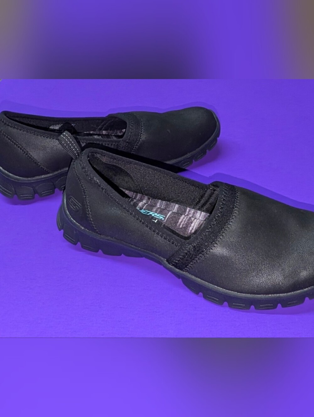 Skechers Air-Cooled Memory Foam Slip-On Walking Shoes Black Flawless W8.5 NWOB - Picture 3 of 9